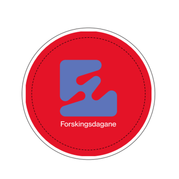 Buttons - Rød med blå logo, nynorsk 5PK
